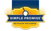 The Simple Promise brand mark printed on the BellyFlush label